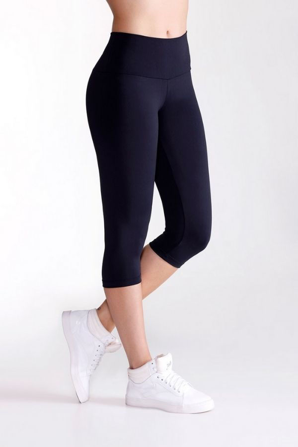 Black and White Womens Supplex Capri gym leggings