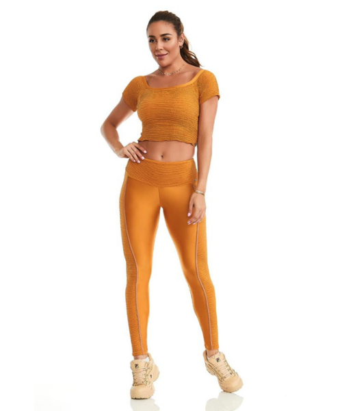 Picture of Caju Brasil Fiery Copper Stylish Active Wear Set With Pockets