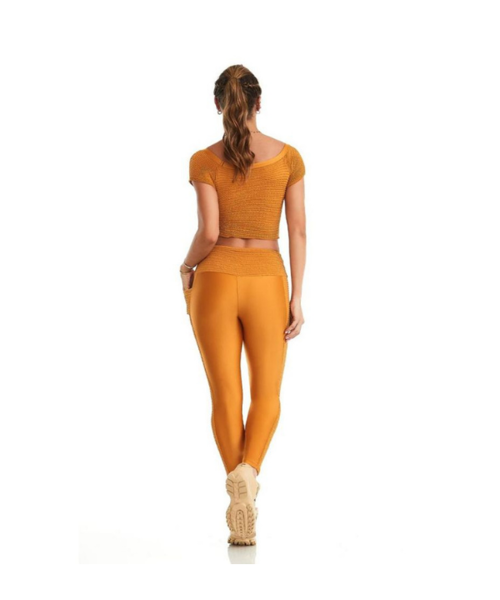 Picture of Caju Brasil Fiery Copper Stylish Active Wear Set With Pockets
