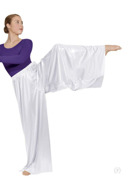 dancer in silver loose palazzo pants