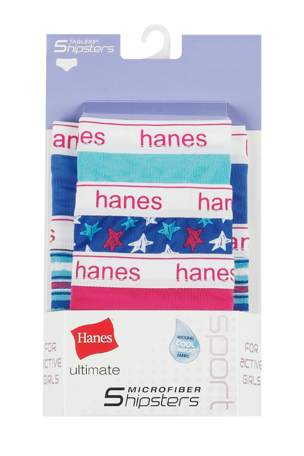 Experience Dance. Hanes Girls' Tagless Microfiber Hipsters Pack of 5