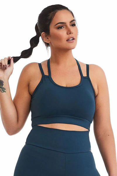 blue classic sports bra plus size