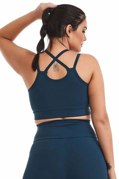 blue classic sports bra plus size