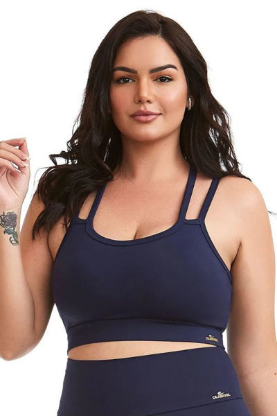 blue classic sports bra plus size