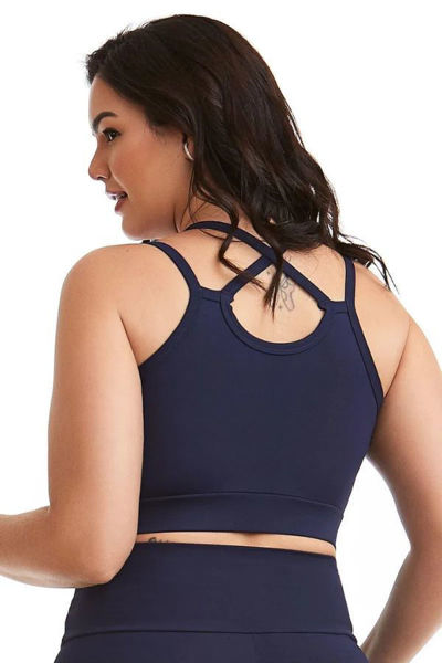 blue classic sports bra plus size