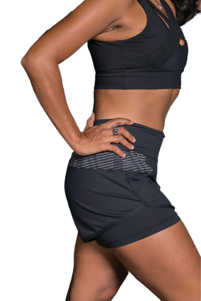 Picture of Trinys supplex Double Fitness Shorts with inner compression layer
