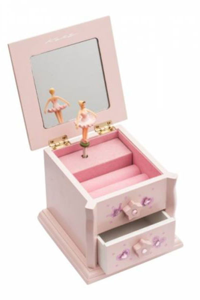 Picture of Katz Girls' Musical Ballerina Pink Wooden Jewellery Box