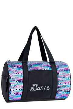 striped sequins black dance bag