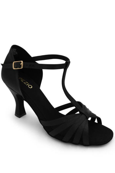 black strappy latin ballroom women dance shoe