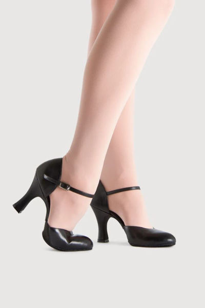 3" heel character shoes black