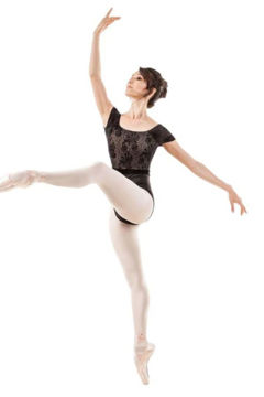 Black leotard with velvet lace 
