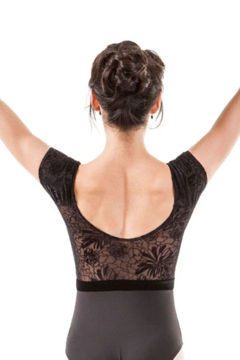 Black leotard with velvet lace 