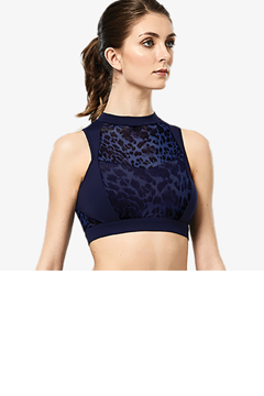 Bloch Wrap Back Printed Mesh Crop Top
