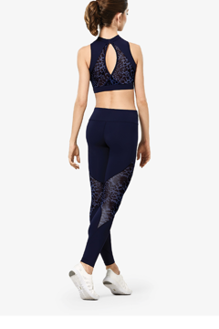 Bloch Wrap Back Printed Mesh Crop Top