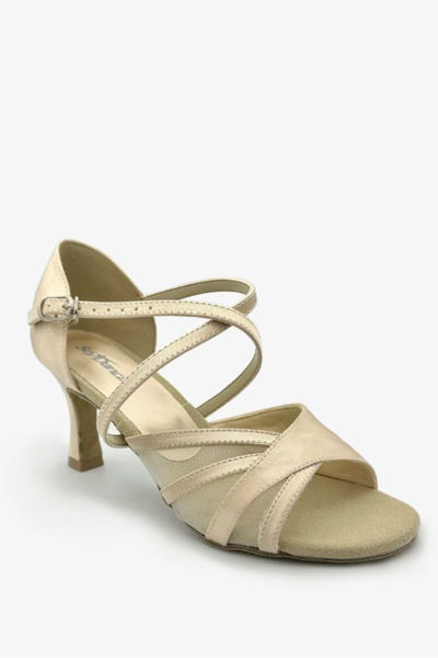 beige champagne ballroom strappy shoe