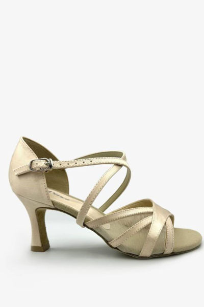 beige champagne ballroom strappy shoe