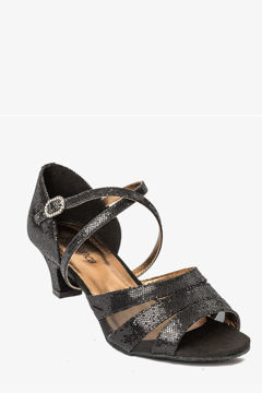 black sparkly latin ballroom dance shoe