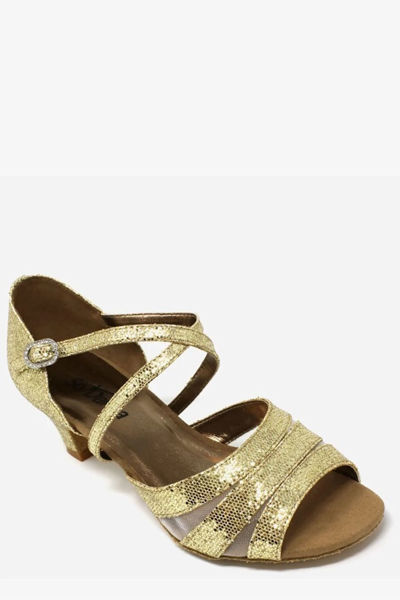 silver sparkly latin ballroom dance shoe