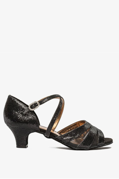 black sparkly latin ballroom dance shoe