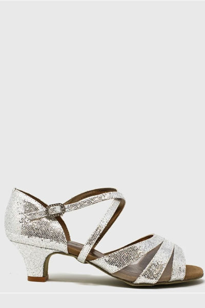 silver sequin latin ballroom dance shoe