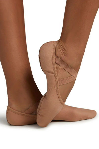 light suntan split sole canvas ballet shoes