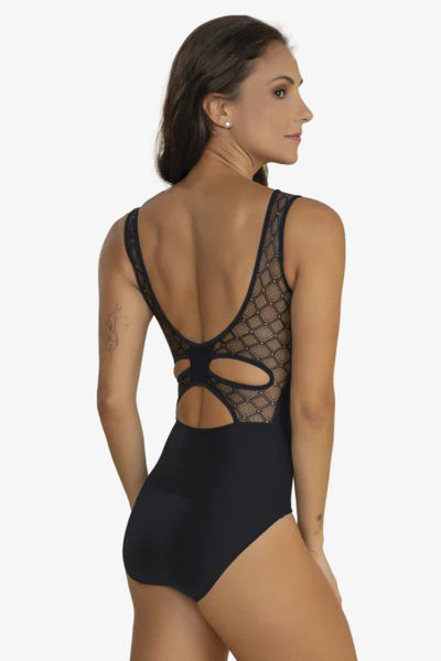 fancy dance leotard lace back black 